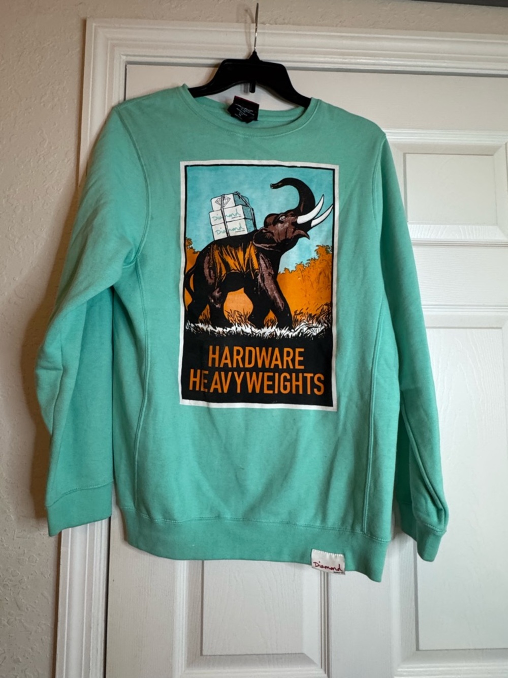 Diamond Supply Co. Mint Green Crewneck with Elephant Graphic